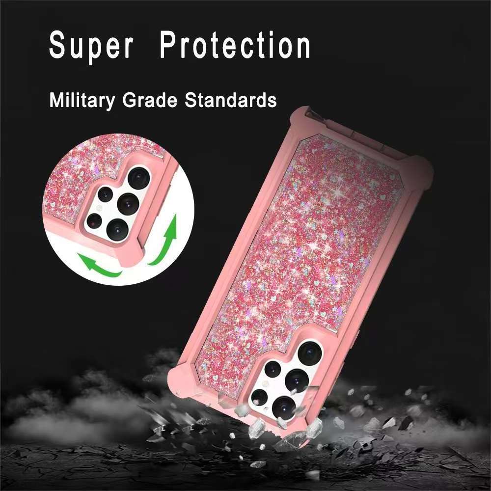 Honatop liquid water glitter case phone cover for samsung galaxy s20 s21 s22 s23 s24 ultra phone case