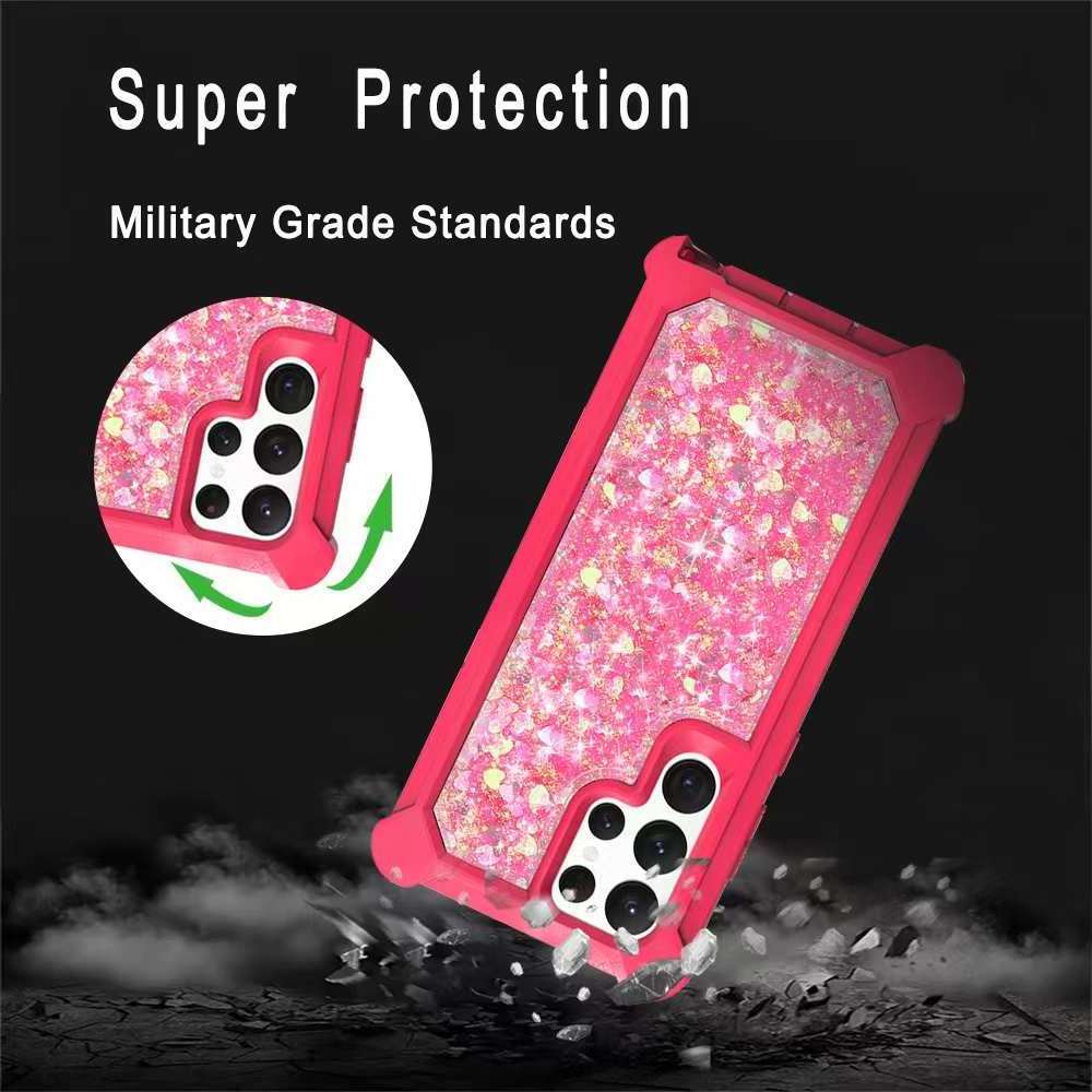 Honatop liquid water glitter case phone cover for samsung galaxy s20 s21 s22 s23 s24 ultra phone case