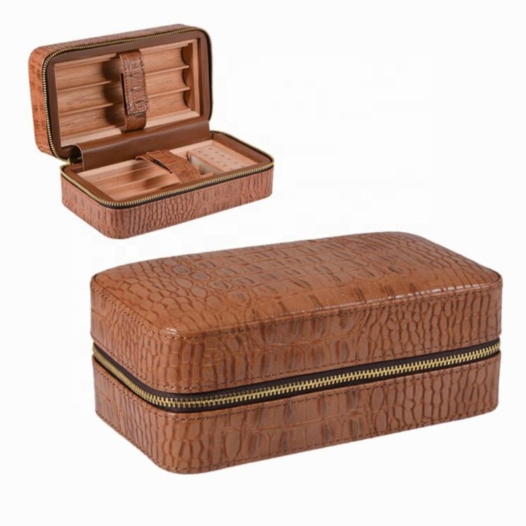 luxury 6 pcs cigar humidor cigar boxes small leather cigar case