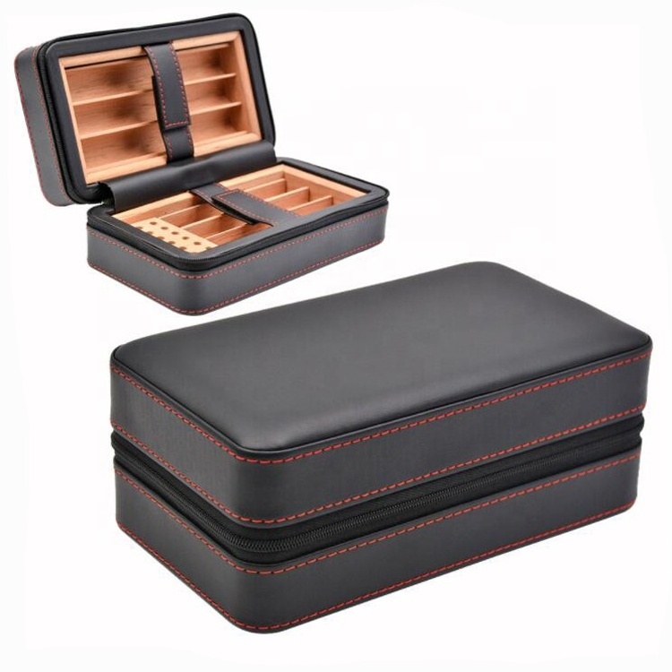 luxury 6 pcs cigar humidor cigar boxes small leather cigar case