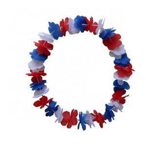 Hot selling football fans  France neck hawaii leis garland france flower necklace