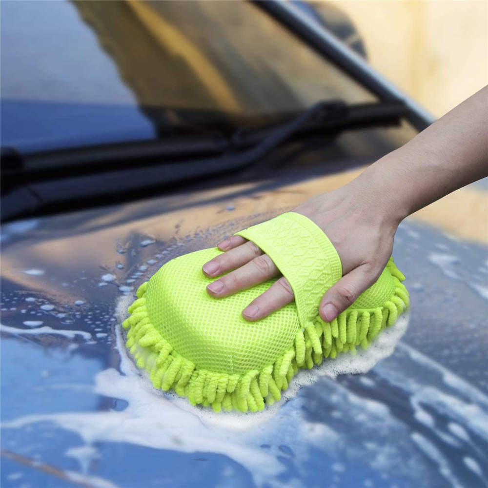 Car Washing Mitt Home Microfiber Hand Sponge Chenille Cleaning Dusting Cloth