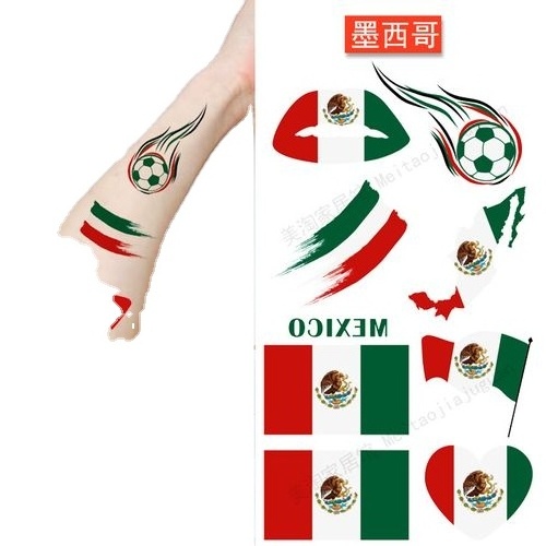 Mexico  flag nail sticker kit/non-toxic football nail stickers set for Euro