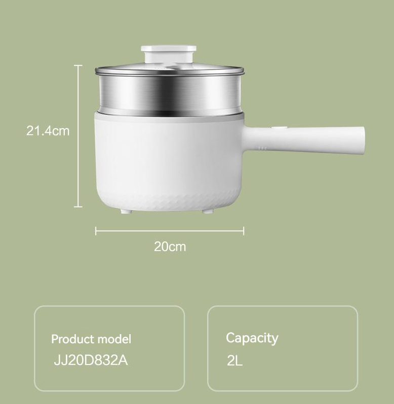 Dormitory mini nonstick pot electric multi cooker 2l pots cooking set small electric frying pans