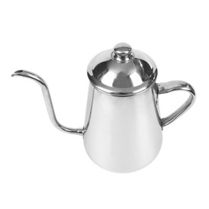 Goose Neck Pour Over Drip Coffee Kettle Tea Pot Water Kettle 304 Stainless Steel Coffee & Tea Sets Silver OEM Welcomed 14*16cm