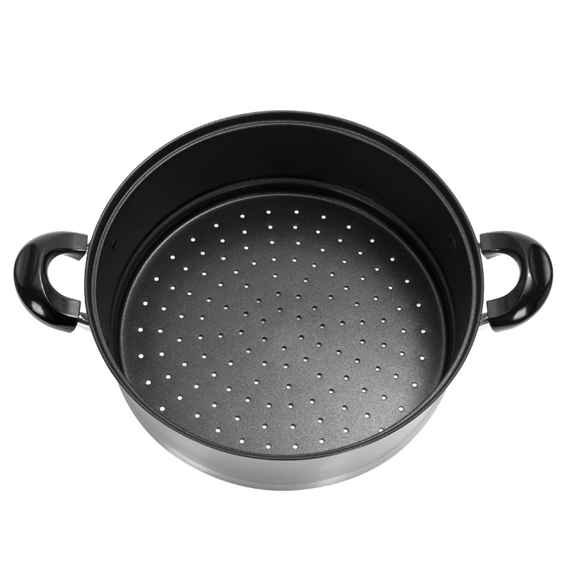 High Quality 430 stainless steel 3 layer cooking food steamer pot  induction with glass lid