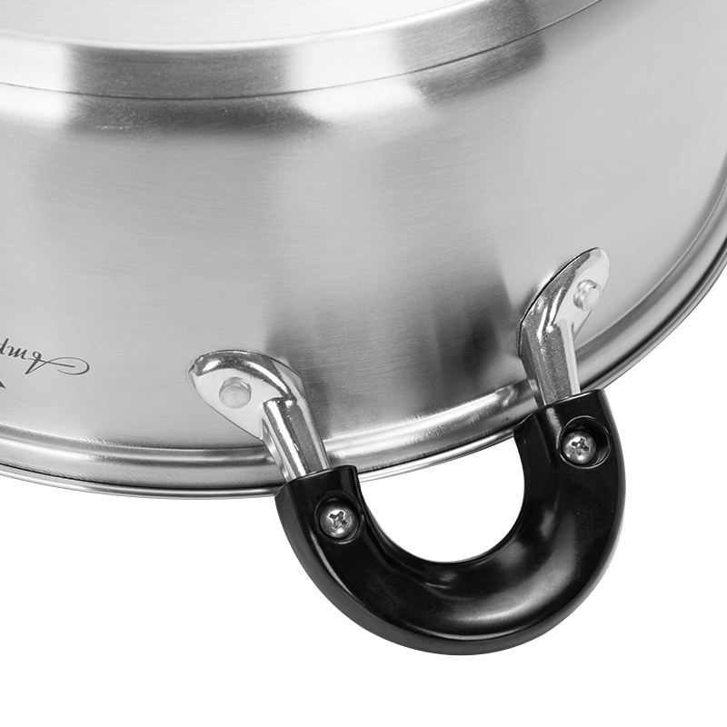 High Quality 430 stainless steel 3 layer cooking food steamer pot  induction with glass lid