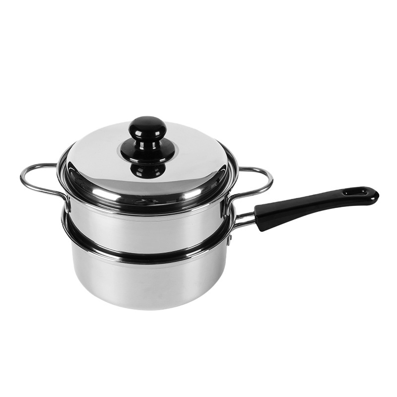 stainless steel saucepan with steamer insert cookware set