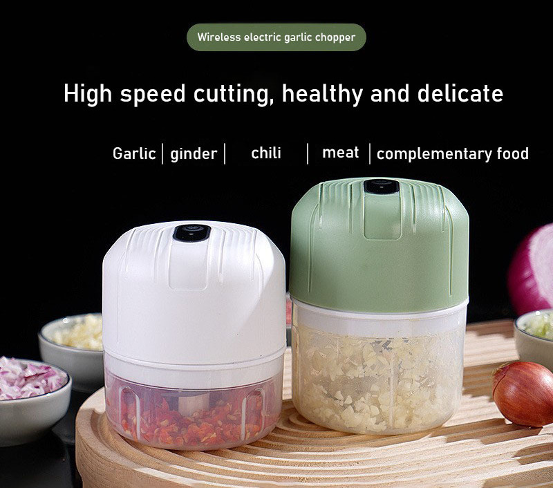 Electric Garlic Chopper Food Processor Vegetable and Meat Chopper Wireless Garlic Mincer Tool for kitchen