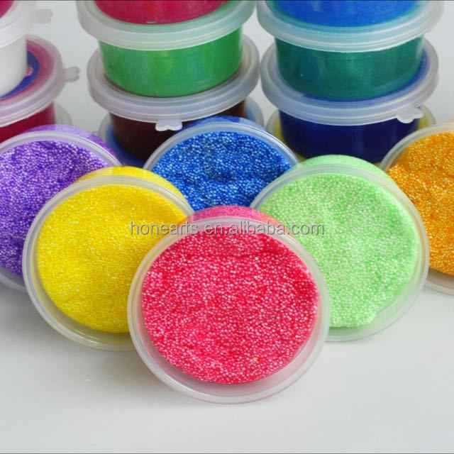 Non Toxic Colorful Play Dough Air Dry Foam Putty Slime Fluffy Play Mud Foam Beads Clay Stress Relieve Modeling Clay