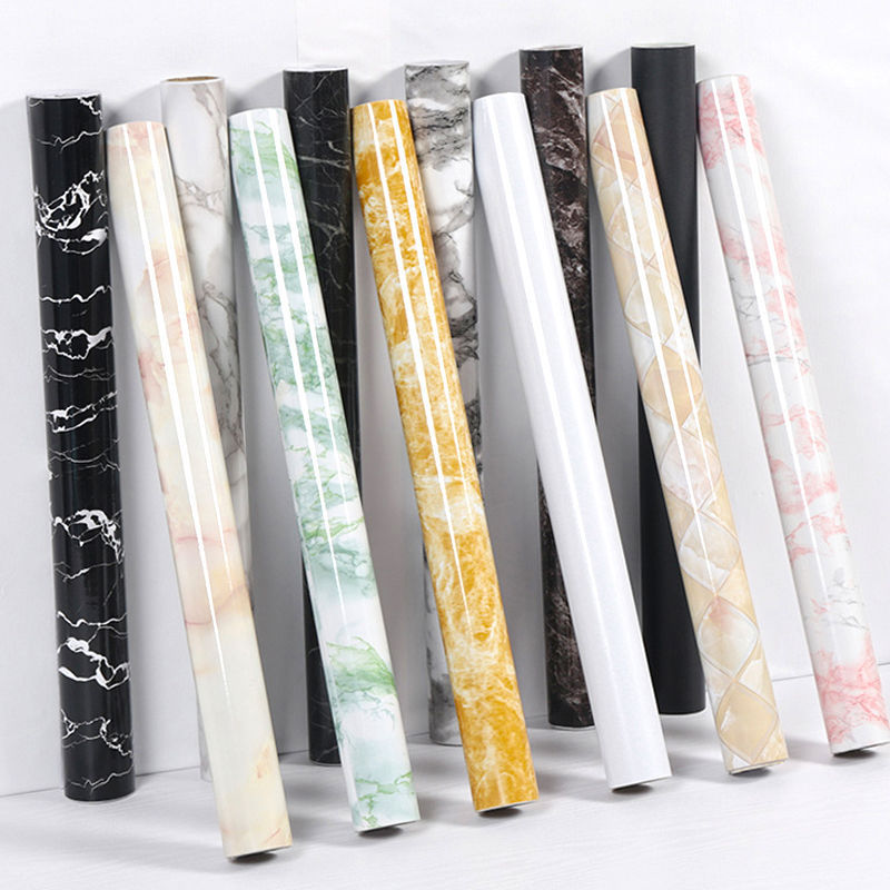 Transparent PVC Stickers Marble Wood Grain Wall Furniture Covering Film Contacto Papel Adhesive PVC Wallsticker Contact Paper