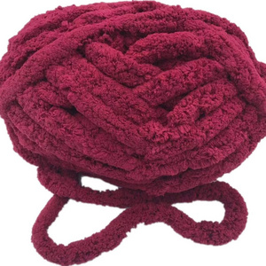 Hand Crochet Blanket Chenille Yarn Weaving Chunky Yarn Chenille