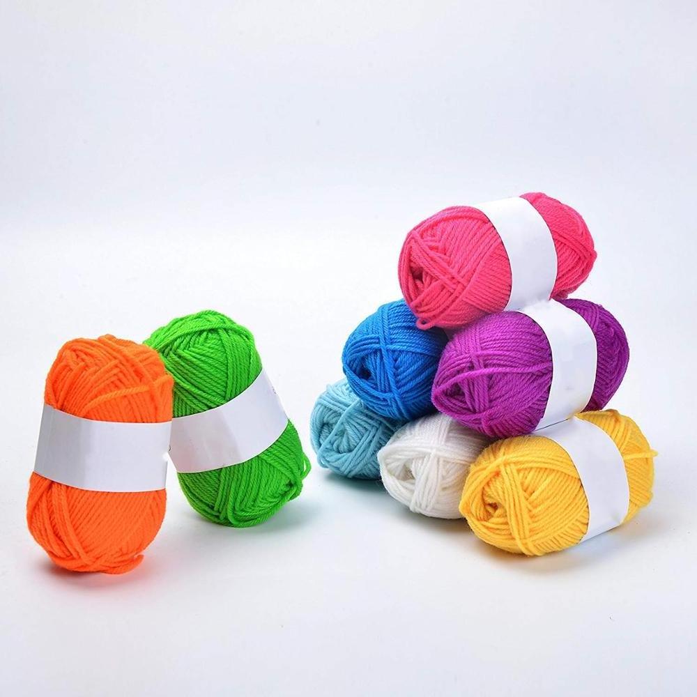 Multi Color Acrylic Yarn Skeins Hand Knitting Yarn Crochet Kit DIY Craft 24 colors Acrylic Yarn