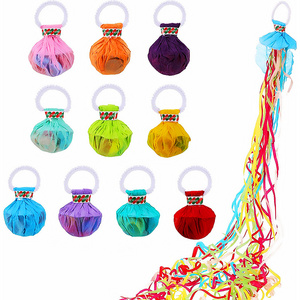 Hand Hold Streamer Popper Colorful Spider Party Streamers Throw Confetti Hand Throw Streamer