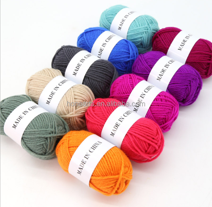 Multi Color Acrylic Yarn Skeins Hand Knitting Yarn Crochet Kit DIY Craft 24 colors Acrylic Yarn