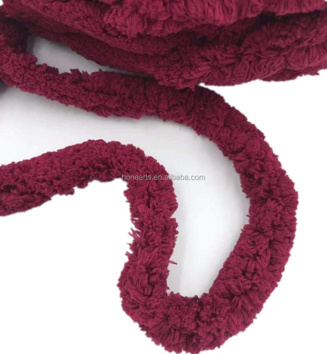 Hand Crochet Blanket Chenille Yarn Weaving Chunky Yarn Chenille