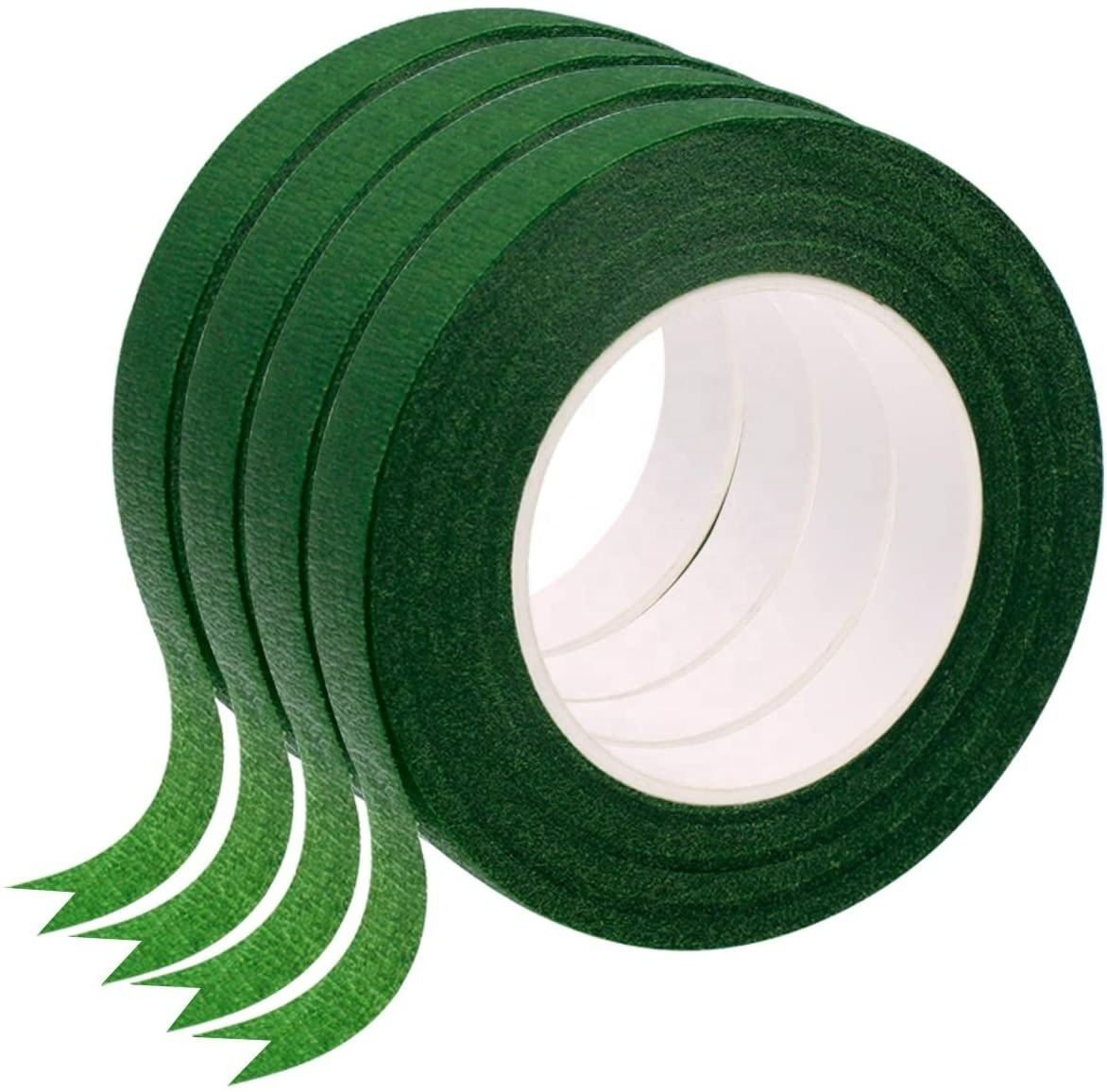 4 Rolls Floral Tape Dark Green tape for Bouquet Stem Wrap and Florist Craft Projects Decorations