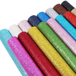 Shinning Craft Glitter PU Leather Sheets for children Holographic Faux Leather Fabric for Bow Earring Making DIY Craft