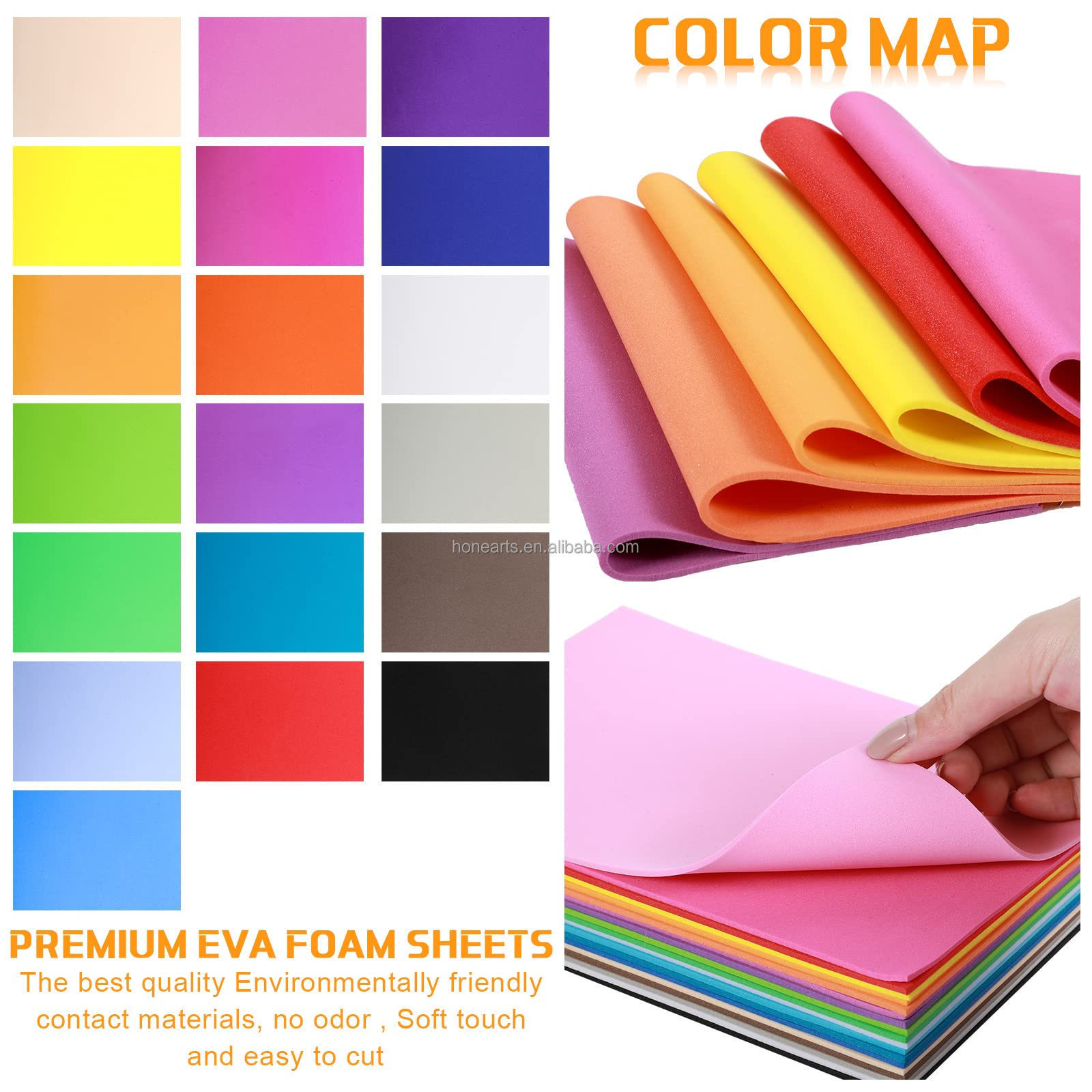 EVA Foam Sheet Crafts A4 EVA Foam Paper for Crafts Handicraft Foam Sheets for DIY Arts Craft Kids Preschool Classroom