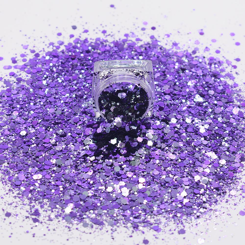 Color Shift Chunky Holographic Glitter Powder Bulk For Fabric Point Spray