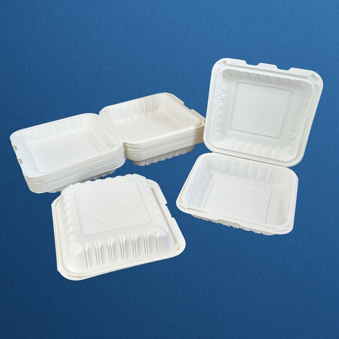 Wholesale Clamshell Food Containers Plastic Hinged Take Out Containers Microwave Freezer Safe Biodegradable Disposable Lunch Box