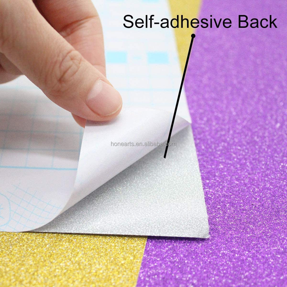 Adhesive Glitter Paper Cardboard for Crafts Self-adhesive Wrapping-Scrapbook-DIY Craft Paper Wedding Birthday Party Decoration C