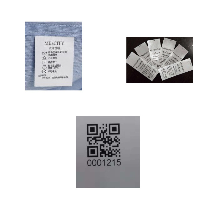 Thermal Transfer Label Printer Ribbon Printing Machine with Washing Care Instruction Labels to Printer on Fabric