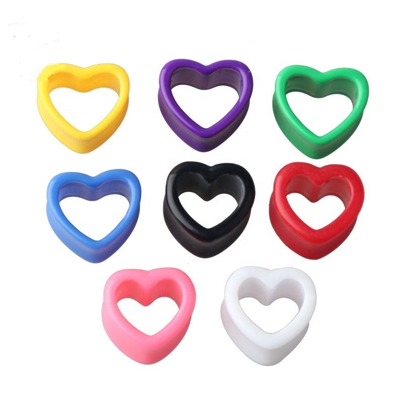 Acrylic Heart Ear Stretcher Expander Flesh Tunnel Plug ear piercing jewelry