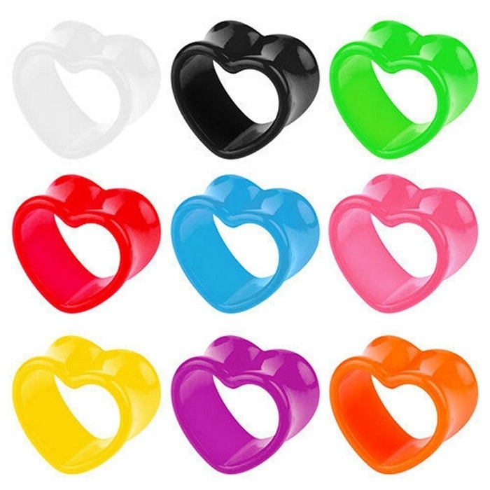 Acrylic Heart Ear Stretcher Expander Flesh Tunnel Plug ear piercing jewelry