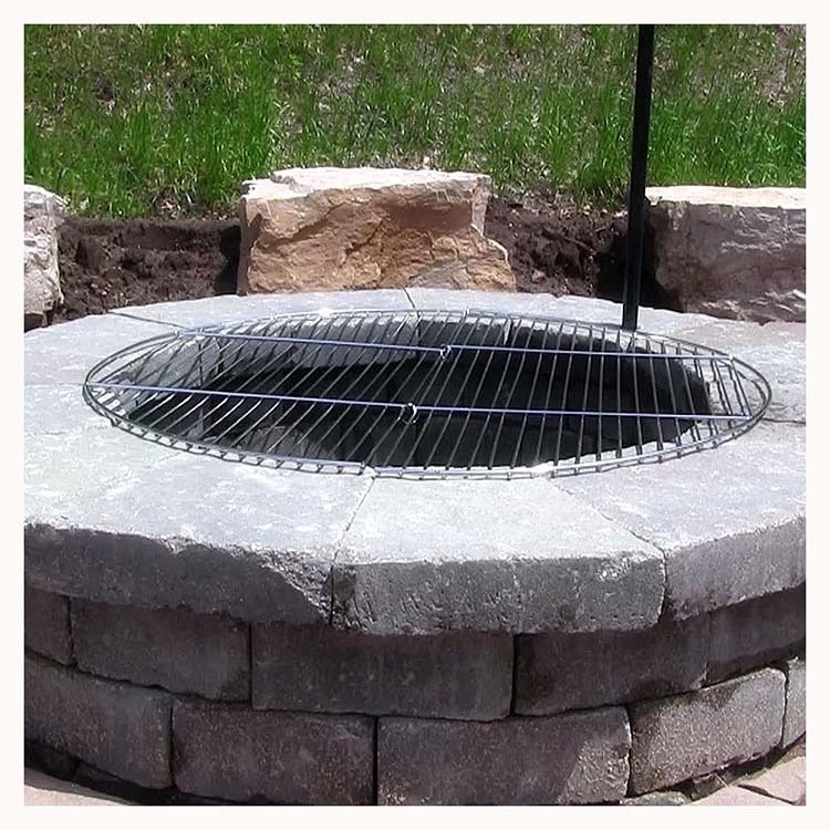 36Inch Portable Chrome-Plated Cooking Grids Large Round Fire Pit Cooking Grates for Home  Backyard Camping BBQ