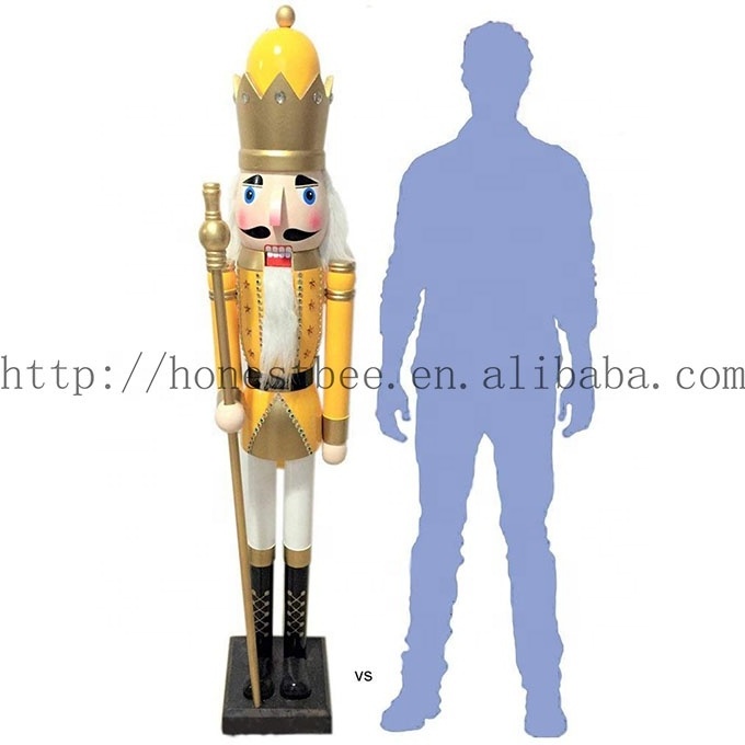 Tall 180cm Christmas Wooden Giant Nutcracker King Christmas Tree Holiday Ornament