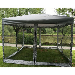 Fully Enclosed Garden Tent Gazebo Outdoor Canopy Mesh Insect Screen Black Gazebos Manufacturers