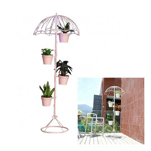 Flower Pots Garden Set Hanging Flower Pots Balcony Planters Metal Bucket Umbrella Flower Holders Detachable Hook