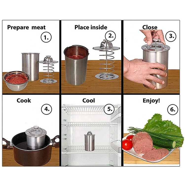 Cooking Bacon Meat Boiler Pot Pressure Cooker Tools Stainless Steel Ham Press Maker  with Thermometer for Making Healthy Meat