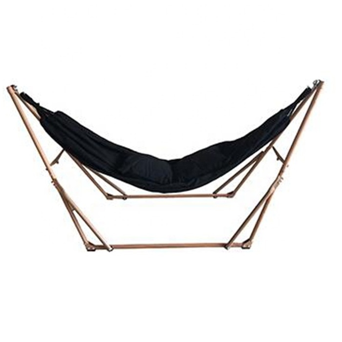 Foldable Hammock with Space Saving Steel Stand Included 2 Person 880LBS Capacity Backyard Camping Use