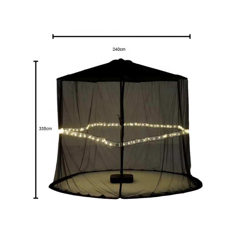 Patio Protector Umbrella Mosquito Led Nets Cover  Dining Sunshade Umbrella Mosquito Net with Led Lights