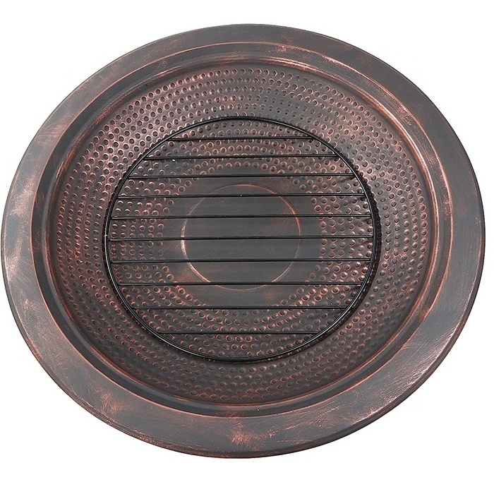 29-Inch Elevated Wood Burning Fire Pit Bowl with Stand Includes Spark Screen Wood Grate Poker