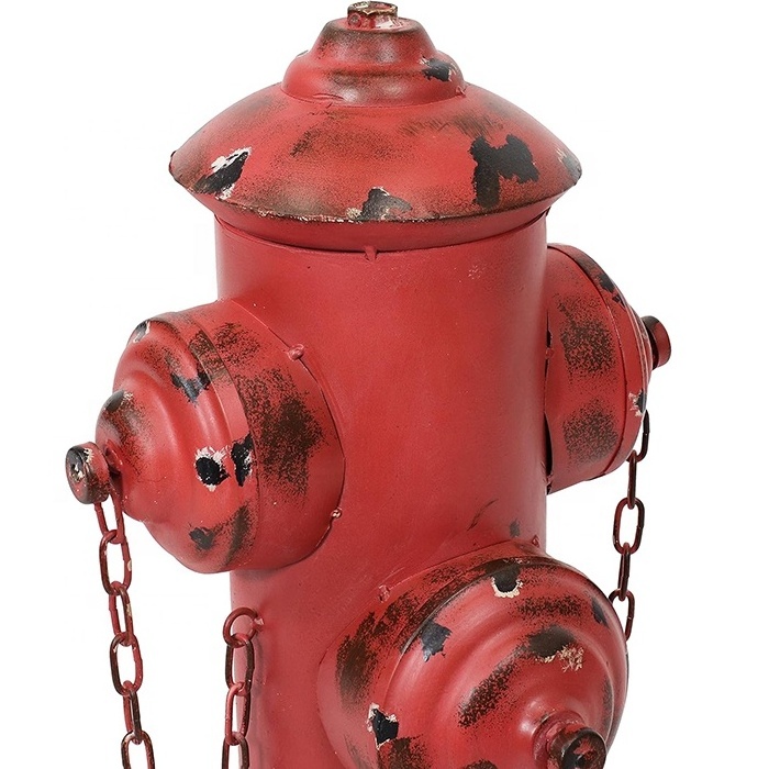 14-Inch Fire Hydrant Metal Outdoor Garden Accent Dog Training Pee Post Red Powder Coated Paint Surface