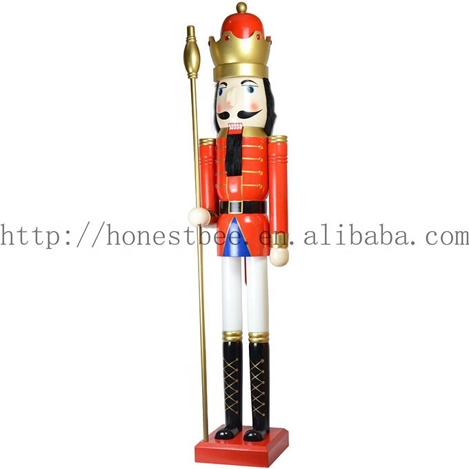 Tall 180cm Christmas Wooden Giant Nutcracker King Christmas Tree Holiday Ornament