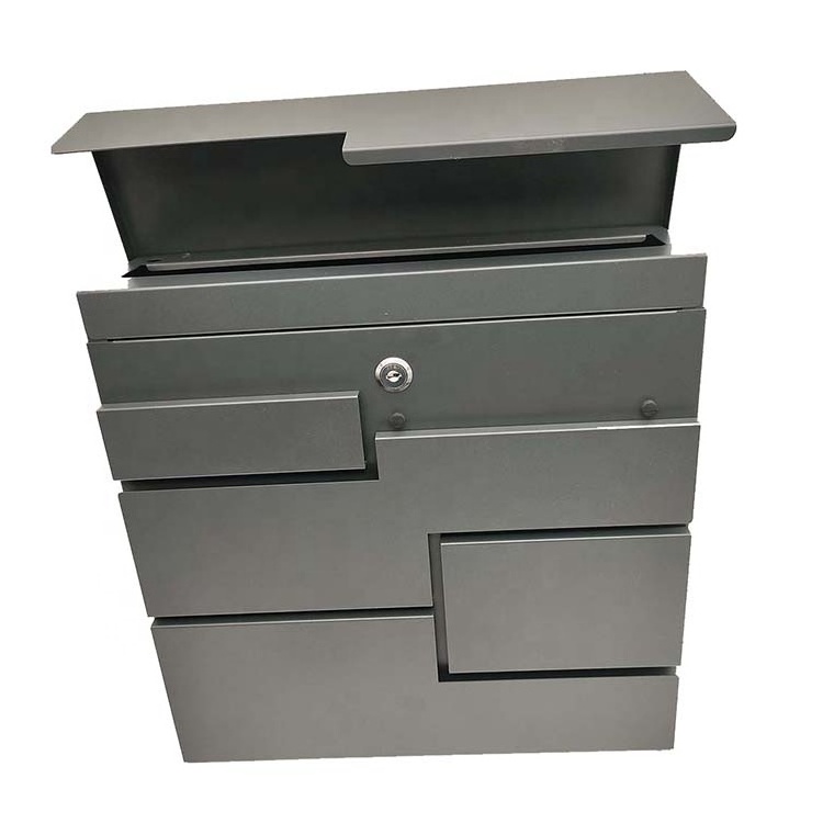 Large Capacity Collection Boxes Hanging Secured Mailbox  Galvanized Steel Post Box with Newspaper Holder&Key Lock for House