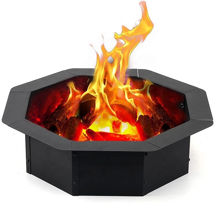 8 Pcs Ring Insert Kit Portable Heavy Duty Wood Burning Fireplace Camping  and Bonfire Garden Heating Fire Pit for Outdoor,