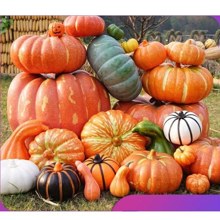 Artificial Pumpkins Bulk Assorted Sizes Harvest Lifelike Pumpkin Foam Pumpkin for Halloween Thanksgiving Black Goldline