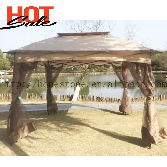 Outdoor Pop Up Gazebo Patio Double Roof Soft Canopy Tent Gazebo Shelter with Mosquito Netting for Parties and Outdoor Activities