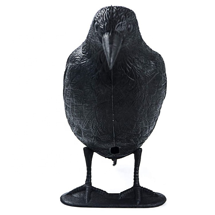 Halloween Lawn Decor Decorations Garden Crow Realistic Looking Birds Plastic Black Crow Decoy for Hunting with Feet Stake