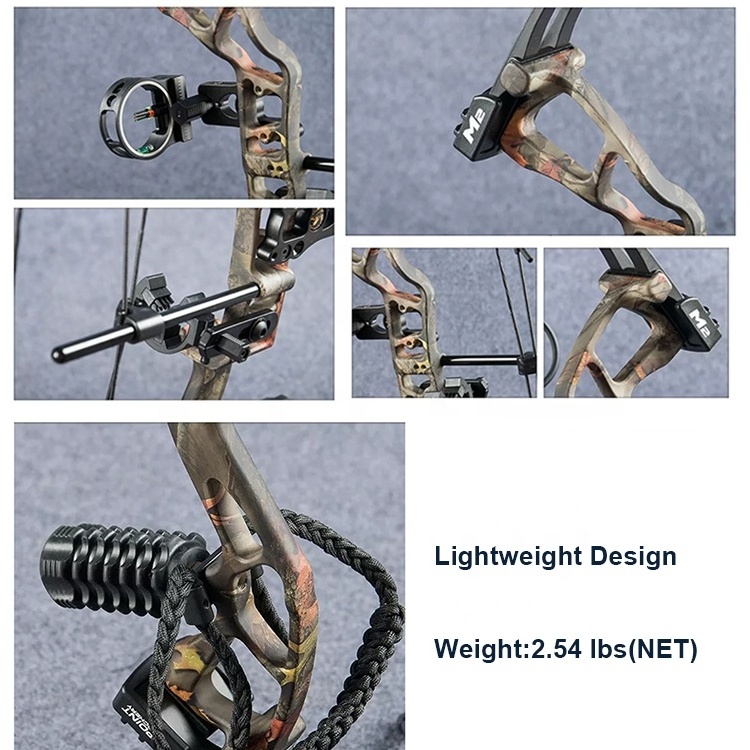 Youth Magnalium 10-40lbs Adjustable Shooting Hunting Compound Bow Carbon Steel Arrows M2 Compound Bow Kit with Accessories