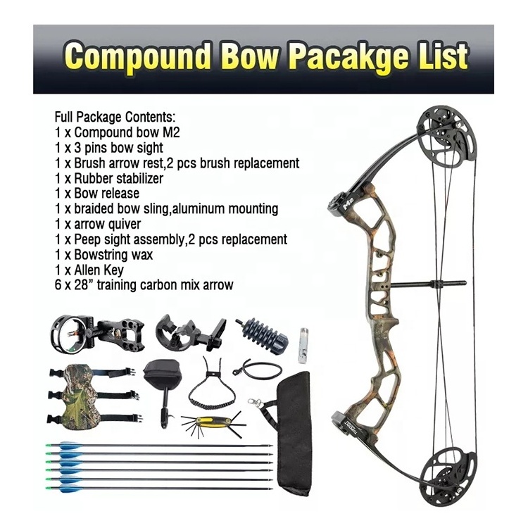 Youth Magnalium 10-40lbs Adjustable Shooting Hunting Compound Bow Carbon Steel Arrows M2 Compound Bow Kit with Accessories