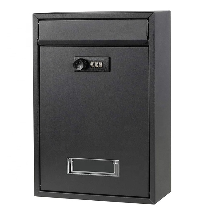 Metal Lockable Wall Mounted Mailboxes with Rust-Proof Cover Minimalist Letter Box Outdoor Combination Locking Mail Box