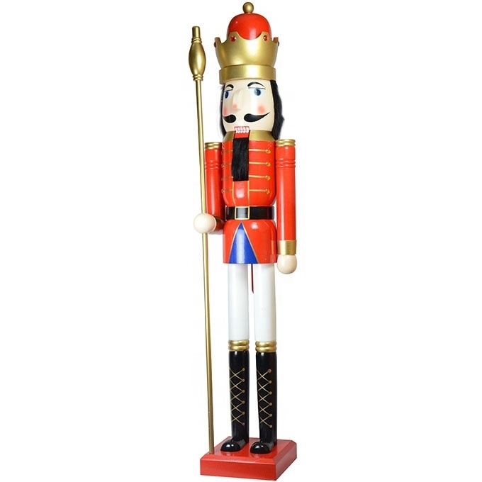 Tall 180cm Christmas Wooden Giant Nutcracker King Christmas Tree Holiday Ornament