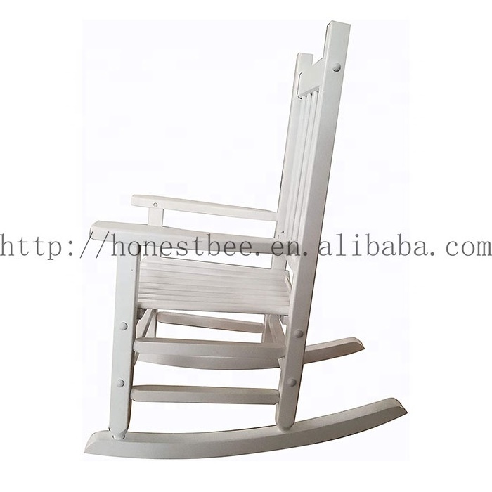 Poplar Wood Simple and Durable Dark White  Suitable Child  Rocker Children's Wooden Rocking Chair for 4-8 Years Old