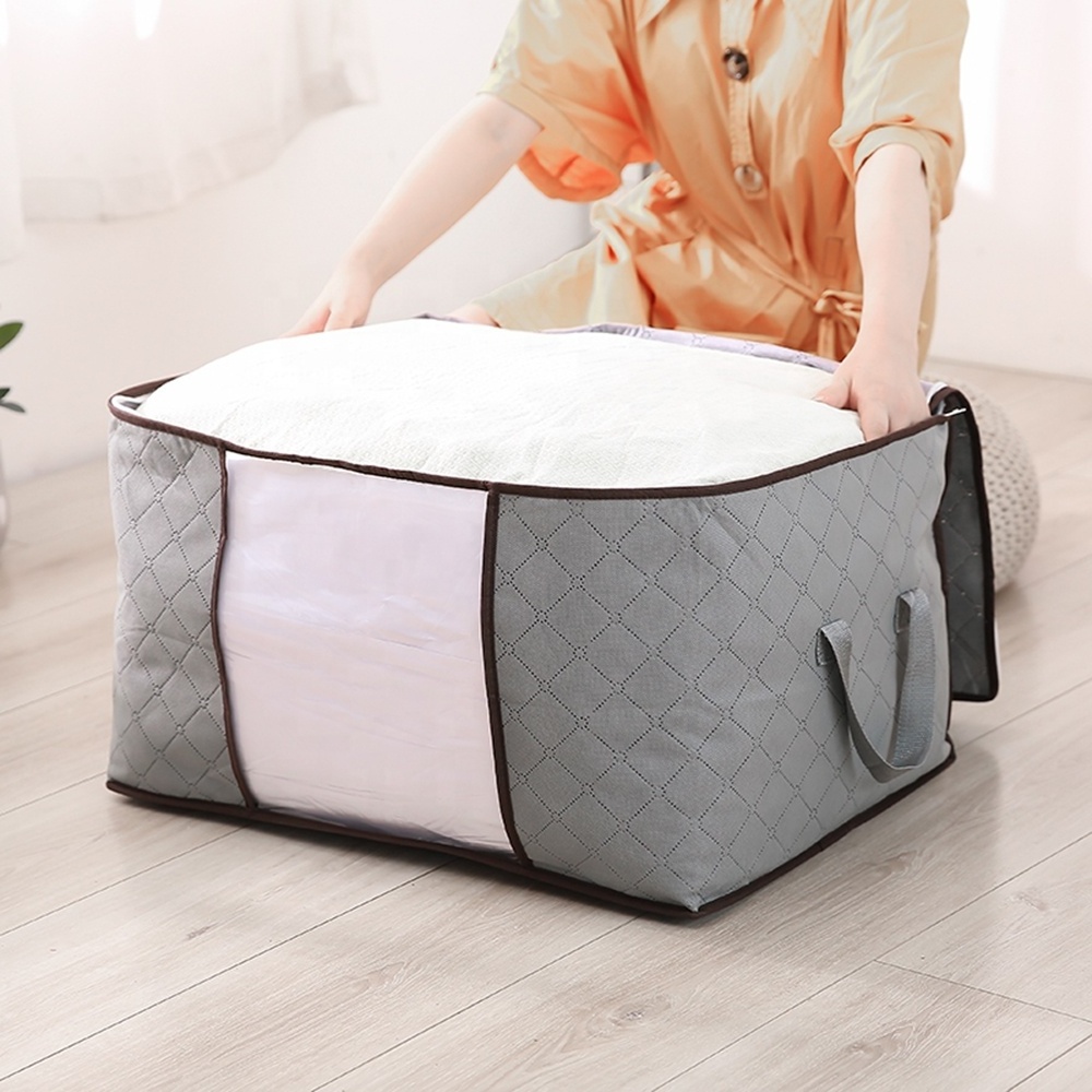 Non-woven Fabric Large Capacity Clothes Storage Bag Organizer Foldable Blanket Storage Bags Storage Containers for Organizing